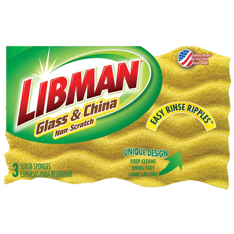 Libman 2 Pack of 1075 China and Glass Sponges 6 Sponges Total