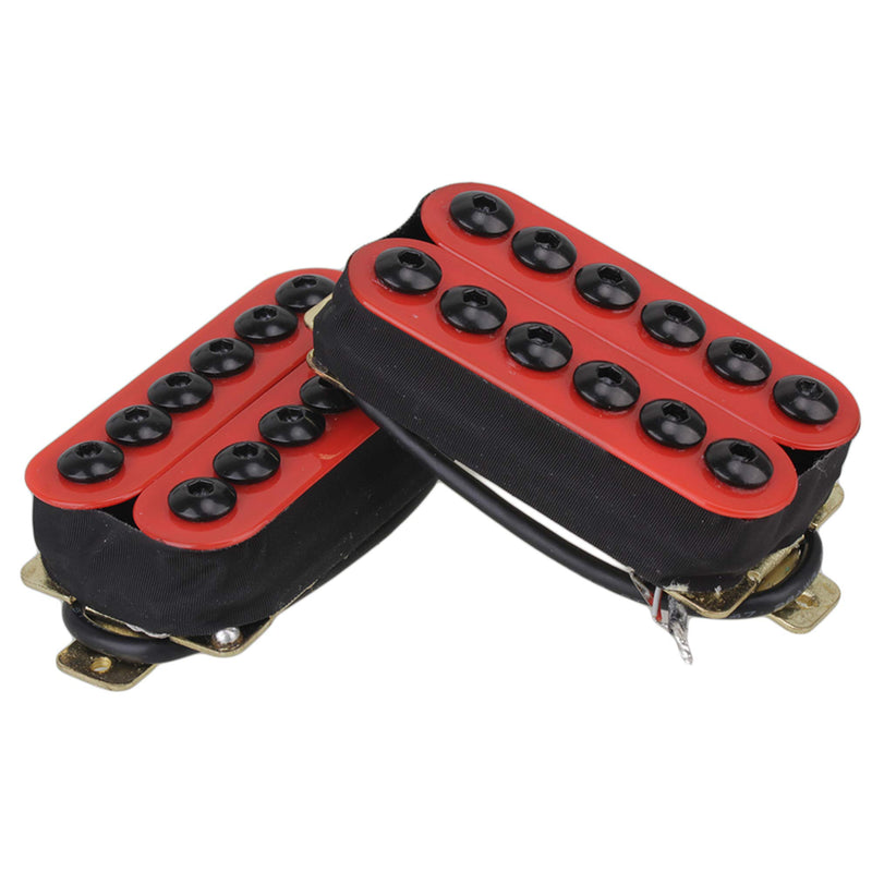 Yibuy One Pair Red Metal Pickups for Electric Guitar with Ceramic Magnets & Umbrella-head Screws