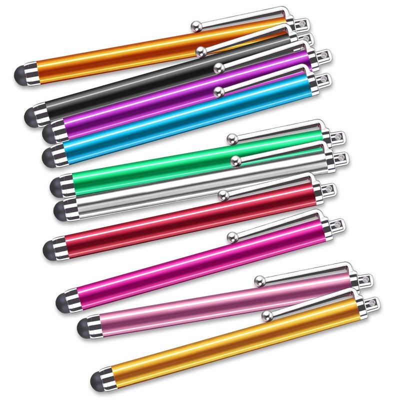 CABAX Assorted Colors Stylus Pen Universal Touch Screen Capacitive Stylus for Kindle Touch Screen, for Apple iPad iPhone Xs Max, XS, X, for All Cell Phone,All Tablets (5 Pack)