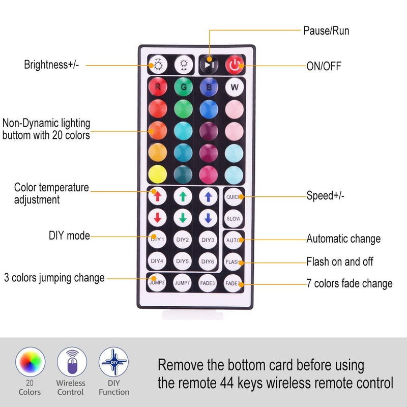 [AUSTRALIA] - LED Strip Lights 16.4ft/5m RGB 20 Color Changing Strip Tape Lights 150 LED 5050 Strip Rope Light with 44 Keys Remote Control Dimmable for Home TV Kitchen DIY Decoration 