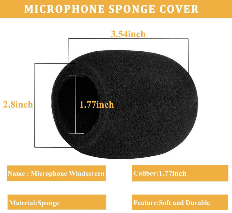 Microphone Windscreen: Handheld Microphone Covers Foam Compatible with Mic Audio Technica AT2020 ATR2500 AT2035 SE2300, 3pcs Mic Cover