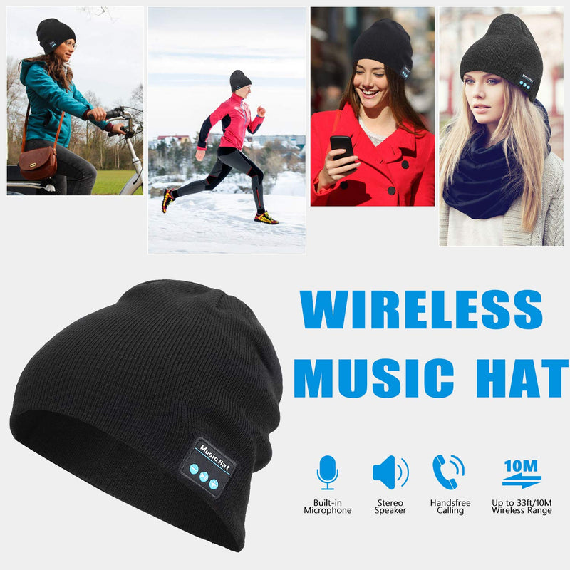 Wireless Beanie Hat Music Hat with Gloves for Men Women Gift