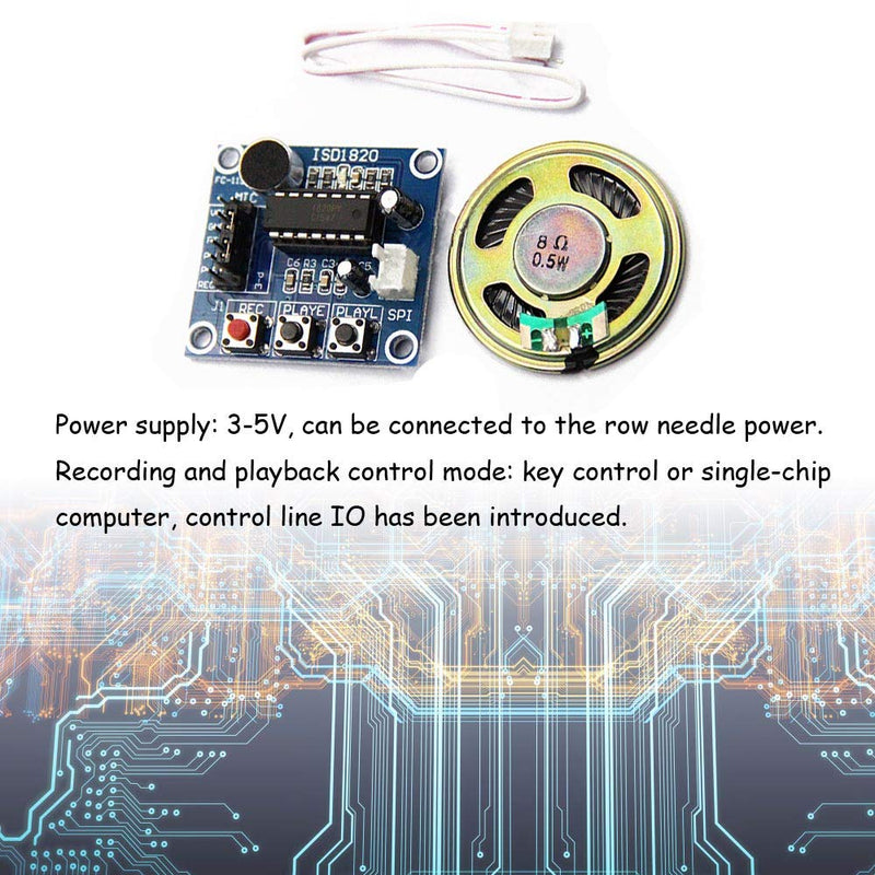 Ximimark 2Pcs ISD1820 Sound Voice Recording Playback Module Sound Recorder Board With Microphone Audio Loudspeaker
