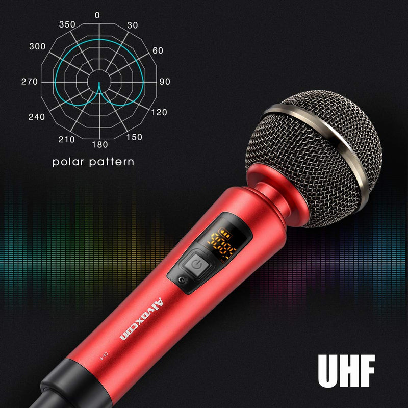 [AUSTRALIA] - Wireless Microphone System, Rechargeable UHF Dynamic Handheld mics for iPhone, DSLR Camera, Karaoke, PA Speaker, DJ, Video Vocal Recording, Singing, YouTube, Podcast, Vlog, Church, Interview 