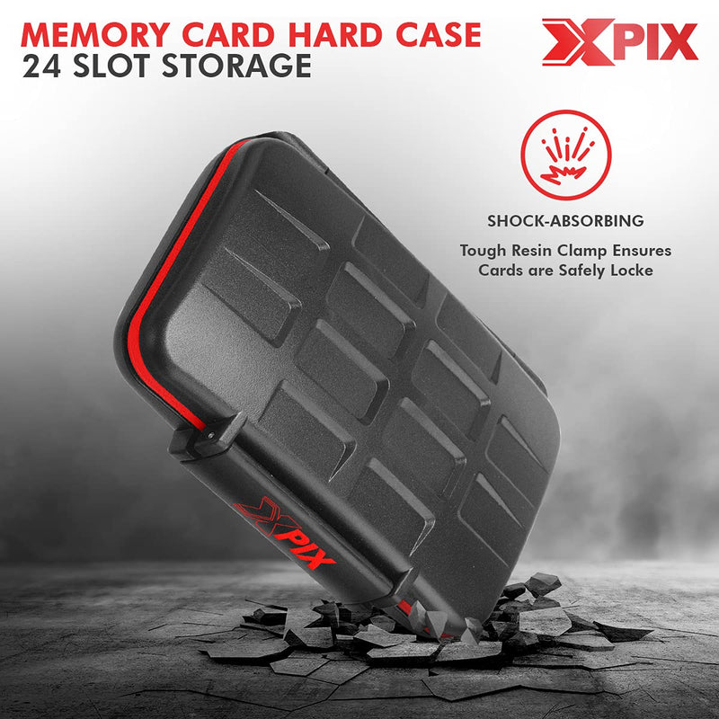 XPIX 24X Storage Water Resistant Protective Memory Card Case