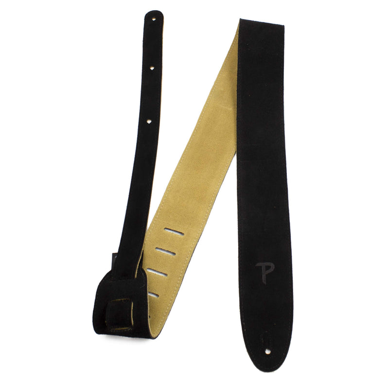 Perri’s Leathers Ltd. - Guitar Strap - Suede - Black - Adjustable - For Acoustic/Bass/Electric Guitar - Made in Canada (BBS-202)