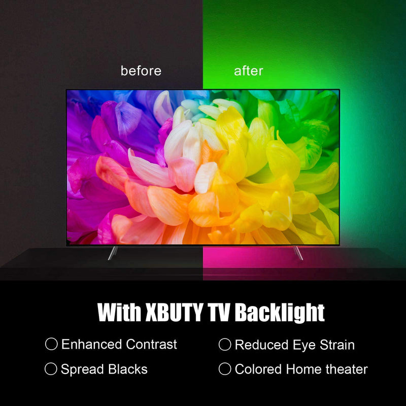 [AUSTRALIA] - LED Strip Lights TV Backlights with APP,6.6FT RGB LED Strip Lights 5050 TV Lights Kits for 24 Inch-60 Inch TV,Mirror,PC, Sync to Music for Android iOS(6.6FT) 6.6FT 