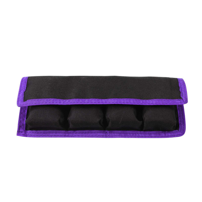 Meking Battery Storage Case Bag with 4 Pockets for DSLR Camera, Suitable for AA/AAA Battery and LP-E6 LP-E8 LP-E10 LP-E12, EN-EL14 EN-EL15, NP-FW50 NP-F550 NP-FM500H Purple