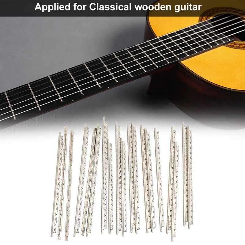 [AUSTRALIA] - 19Pcs/set Guitar Fret Wires, 2.0mm Durable White Copper Fretwire Set Replacement Parts for Classical Wooden Guitars 