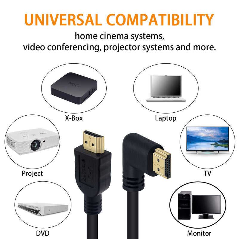 [AUSTRALIA] - Poyiccot 8K HDMI Cable 2feet, HDMI 2.1 Cable 90 Degree Right Angle HDMI Male to Male 8K HDMI 48gbps 2.1 Cable Support 8K@60Hz 4K@120 7680P 8K HDMI 2.1 Cable for TV/Xbox /PS4 /PS5(M/M Right) Right Angle 8K HDMI Cable 