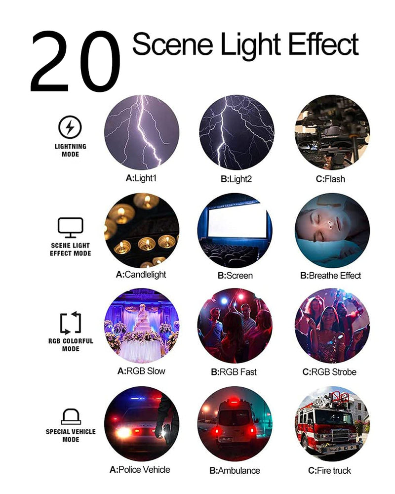 ULANZI VL120 RGB Video Light, Pocket LED On-Camera Video Lights, Built-in 3100mAh Rechargeable Battery, 360 Full Color 20 Light Effects, CRI≥95 2500-9000K LED Panels for Photography Vlogging black