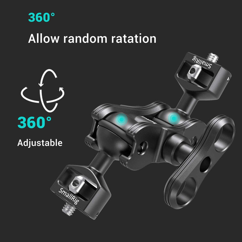 [AUSTRALIA] - SMALLRIG Articulating Magic Arm with Double Ballheads (1/4" Screw) Monitor Mount for Field Monitor, Lights, Audio Recorders - 2070 