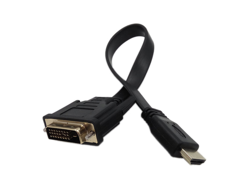 CERRXIAN 1FT Flat Slim High Speed Bi-Directional DVI (24+1) Male to HDMI Male Adapter Cable