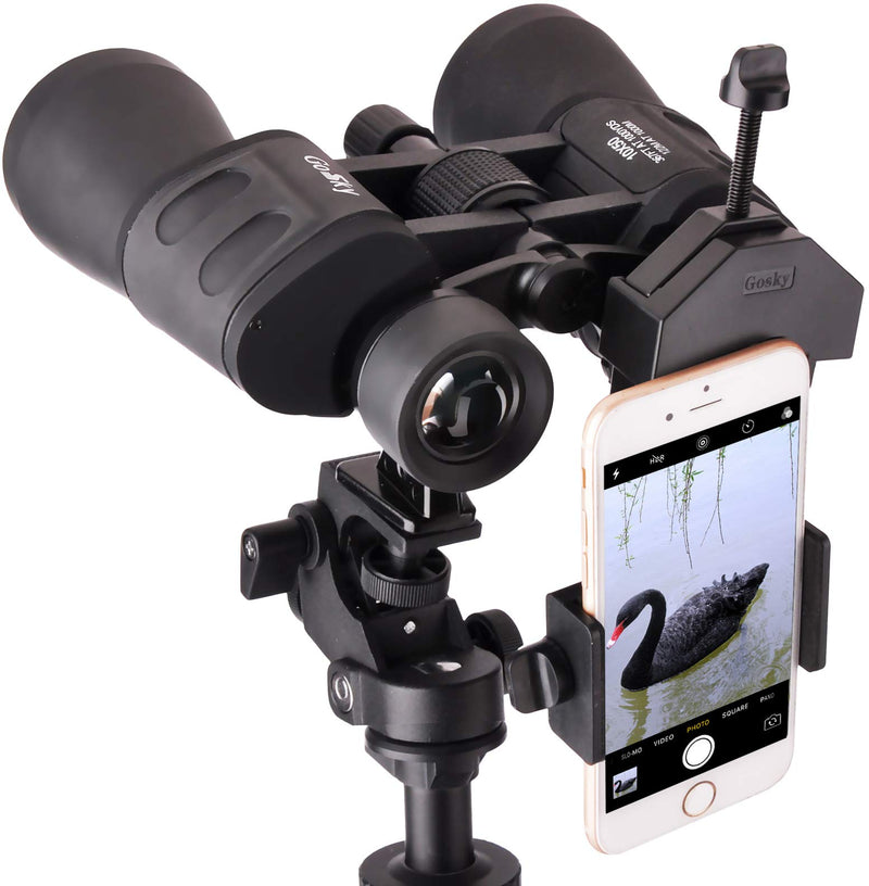 Gosky Universal Cell Phone Adapter Mount – Compatible with Binocular Monocular Spotting Scope Telescope Microscope-for Phone Sony Samsung Etc (Standard Type+ Wire Shutter)