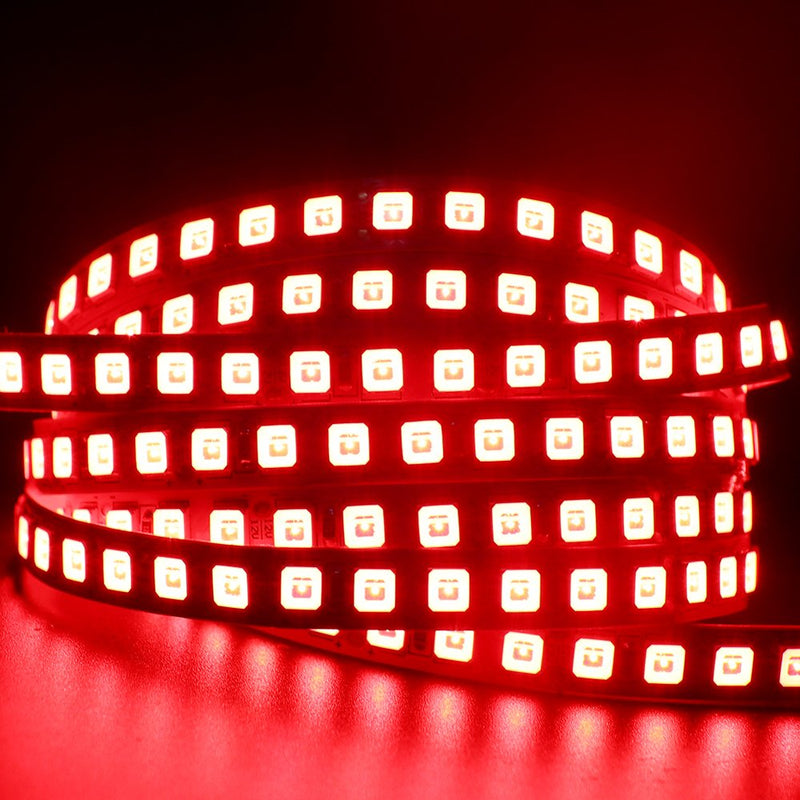 XUNATA 16.4ft LED Flexible Light Strip, 600 Units SMD 5054 LEDs(5050 Upgraded), 12V DC Waterproof IP65 Light Strips, LED Ribbon, DIY Christmas Home Kitchen Indoor Party Decoration (Red) Waterproof IP65 16.4ft/5m Red