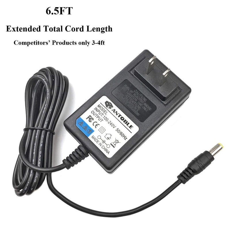 6.5ft Cord AC Adapter for Charging Casio AD-12 AD12M AD-12MLA(U) AD12M3 WK-500 WK-1250 WK-1350 WK-1600 WK-1800 WK-3200 WK-3500 WK-3700 WK-8000 Electronic Piano & Keyboard