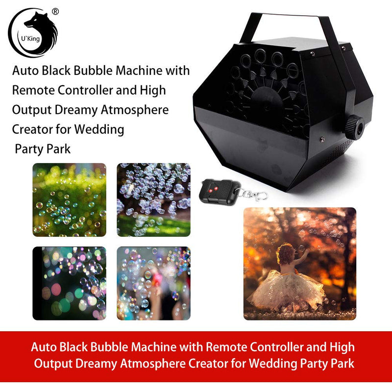 Metal Shell Bubble Machine,U`King Bubble Machine Professional,Portable Automatic Bubble Machines Blower High Output, Outdoor and Indoor Use for Parties, Weddings,
