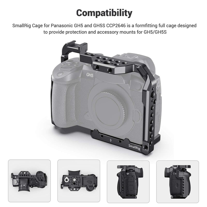 SmallRig GH5 GH5S Cage for Panasonic Lumix Camera and DMW-XLR1 (Upgraded Version)-CCP2646
