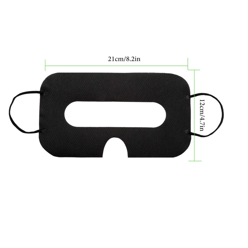 150 Pack Disposable Mask Non-Woven Sanitary Eye Mask White Eye Mask Cover Compatible with Headset H-T-C Vive Virtual Reality Headset?Black