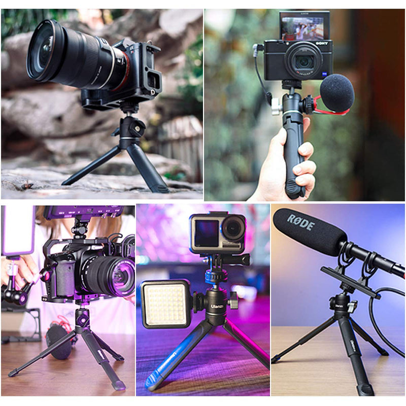 Mini Tripod, Camera Tripod with Ballhead for Sony ZV-1 Canon G7X Mark III M6 Mark II Sony RX100 VII A6400 A6100 A6600, Compact with Cameras Mounting Microphone Vlogging