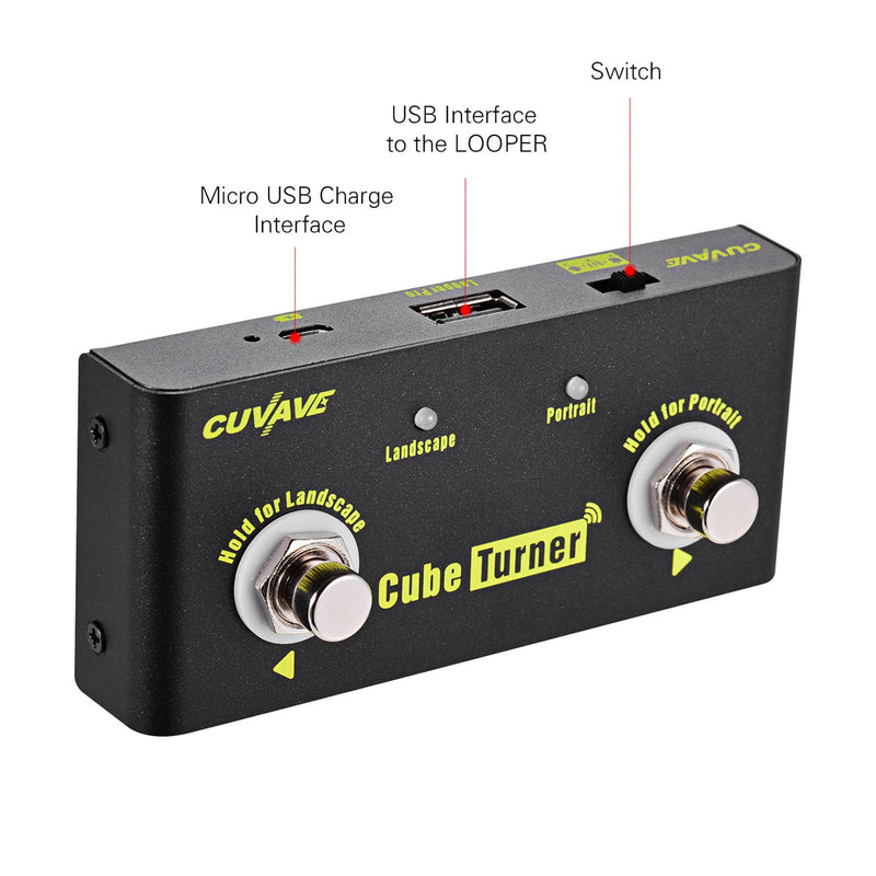 Lerodite Page Pedal Tuner, External Pedal Controller,Music Score Control the Turning Function Page Up Page Down for Guitar Effect Pedal,Tablet,Mobile Phone