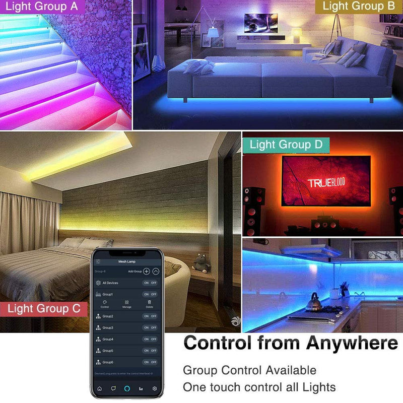 [AUSTRALIA] - LED Strip Lights Color Changing Waterproof Flexible LED Tape Lights Music Mode APP Group Control Indoor Tape Lights (10M-2835-Bluetooth) 10m-2835-bluetooth 