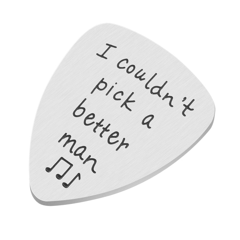 Anniversary Gifts for Him Men - I Couldn't Pick A Better Man Guitar Pick Musician Gifts for Boyfriend Husband, Valentines Gifts for Men, Boyfriend Gifts Husband Gifts for Christmas