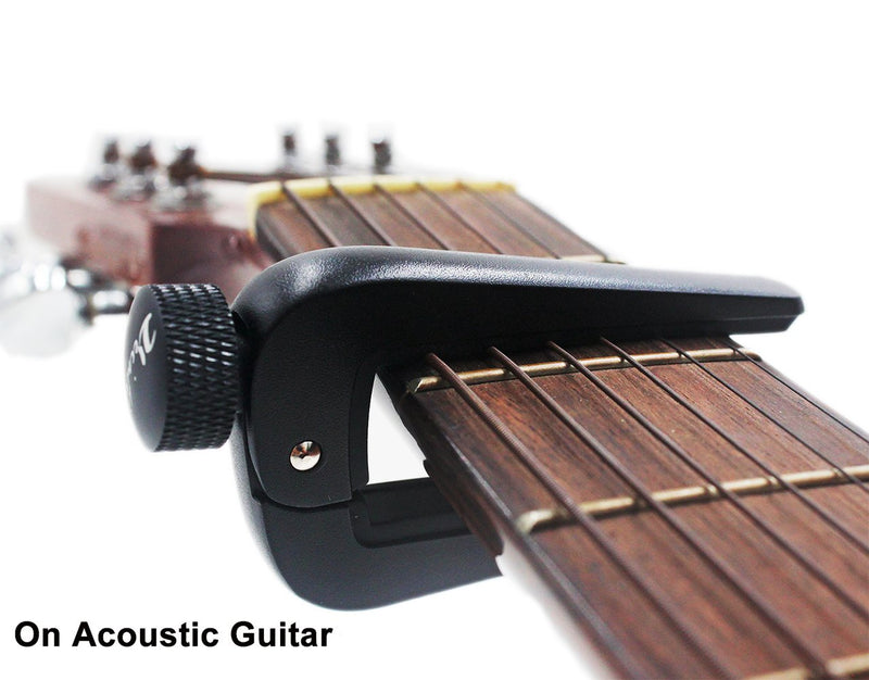 [AUSTRALIA] - WINGO Wide Guitar Capo Fit for 6 and 12 String Acoustic Classical Electric Guitar,Bass,Mandolin,Banjos,Ukulele All Types String Instrument, Black Black Universal Capo 