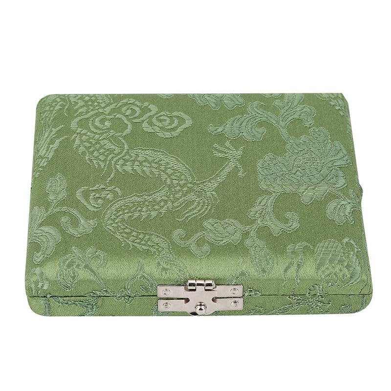 Oboe Reeds Case, Wooden + Silk Cloth Cover Oboe Reeds Holder Storage Case Musical Instrument Box Spare Parts for 6pcs Oboe Reeds(Green) Green