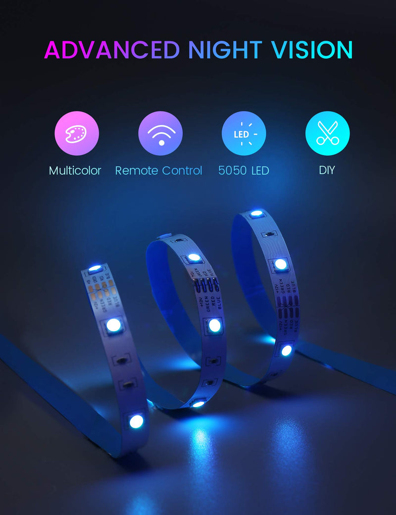 [AUSTRALIA] - LED Strip Lights, FOKOOS 16.4 Ft RGB Strip Light with 24 Keys IR Remote, LED Light can Flexible Color Changing for Home, Bedroom, Kitchen, Indoor DIY Decoration 