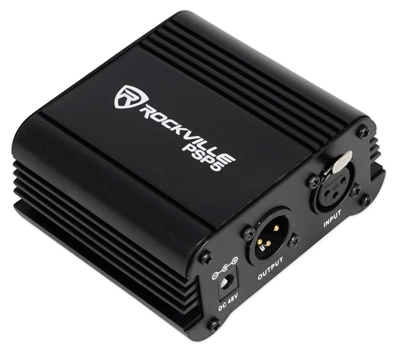 [AUSTRALIA] - Rockville PSP5 Universal 48V Phantom Power Supply Box For Condenser Microphones 