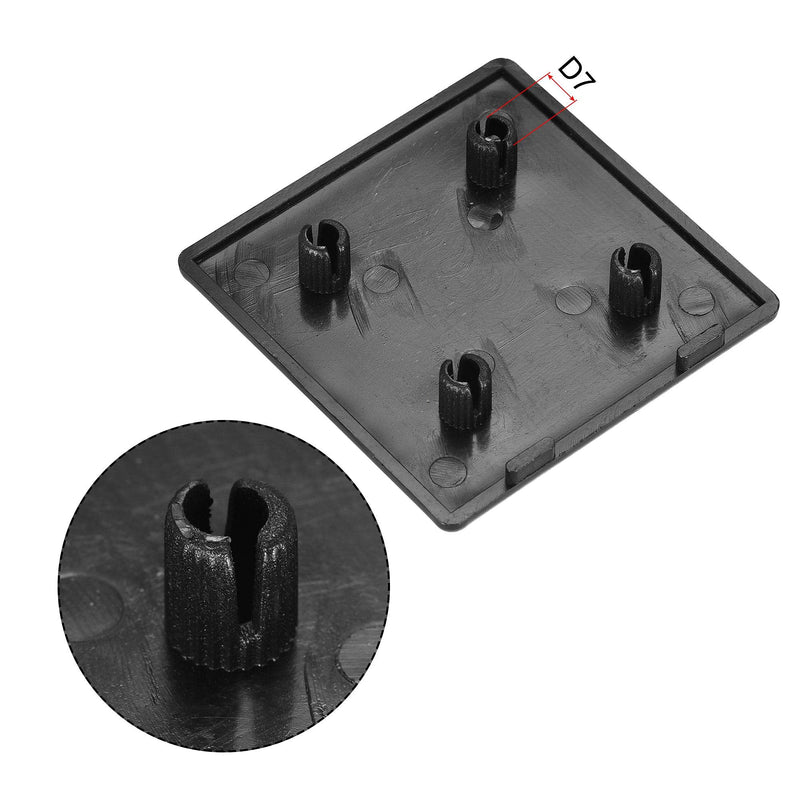 uxcell Standard Plastic Square Aluminum Extrusion End Cap Black 60x60mm 10pcs