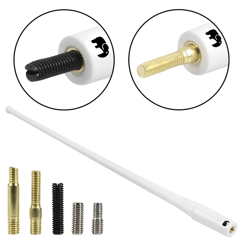 [AUSTRALIA] - ONE250 13" inches Flexible Rubber Antenna, Compatible with All Dodge RAM Trucks (RAM 1500, RAM 2500 or RAM 3500 1994-2023) - Designed for Optimized FM/AM Reception (White) White 