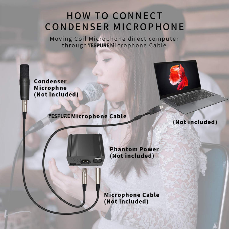 [AUSTRALIA] - USB Microphone Cable,USB Male to XLR Female Mic 3 Pin Link Converter Cable Studio Audio Cable Connector Cords Adapter for Instruments Recording Karaoke Singing or Microphones(9.6FT/2.8M) 