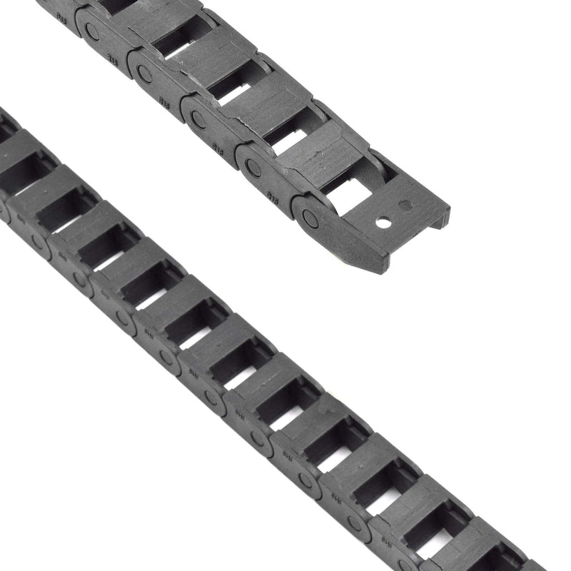 Plastic Drag Chain Cable Carrier Closed Type with End Connectors R18 10 x 15mm L1000mm for Electrical CNC Router Machines