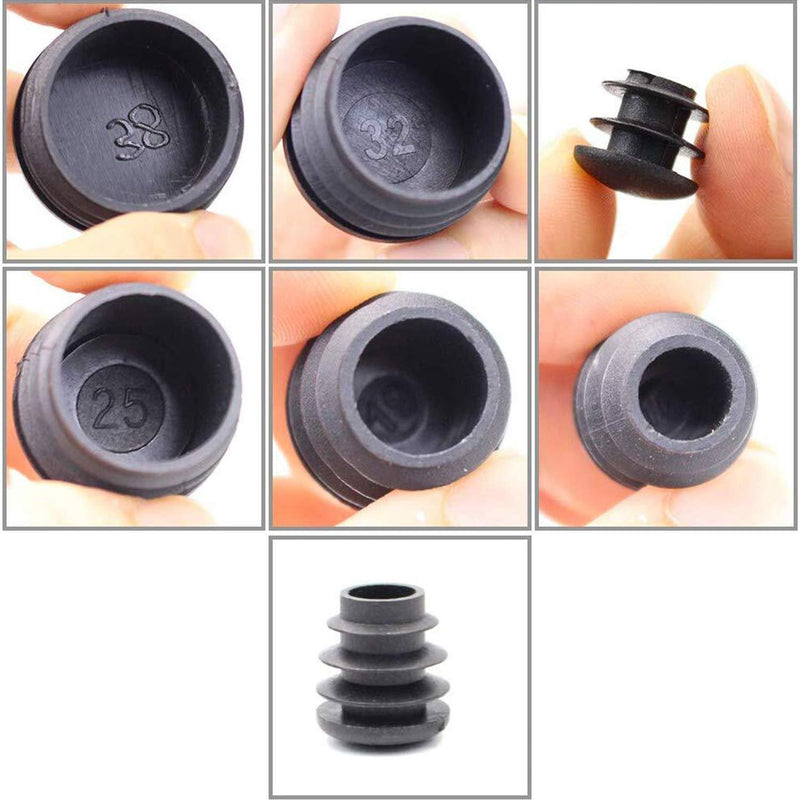 [AUSTRALIA] - 208 Pieces Mixed Sizes Round Plastic Plugs,Pipe Tubing End Cap, Round Plastic Tubing Plug, Durable Chair Glide for Chair Table Stool Leg,Pipe,Round Plastic Tubing,Tube Pipe Hole (Round) 