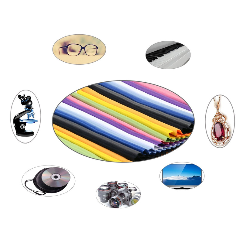 ColorYourLife 20-Pack Microfiber Cleaning Cloths for Smart Phones, Laptops, Tablets, Lenses, LCD Monitor, TV, Camera, Eyeglasses, Optics Etc