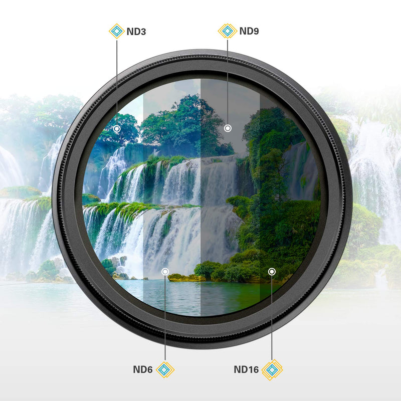 Polaroid Optics 55mm Multi-Coated Variable Range [ND3, ND6, ND9, ND16, ND32, ND400] Neutral Density Fader Filter ND2-ND2000 - Compatible w/ All Popular Camera Lens Models 55 mm