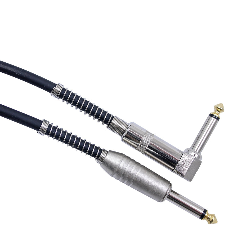 [AUSTRALIA] - 2 Pack Mcsproaudio 20ft Guitar Cable with 1/4 Metal Connectors Right Angle to Straight 