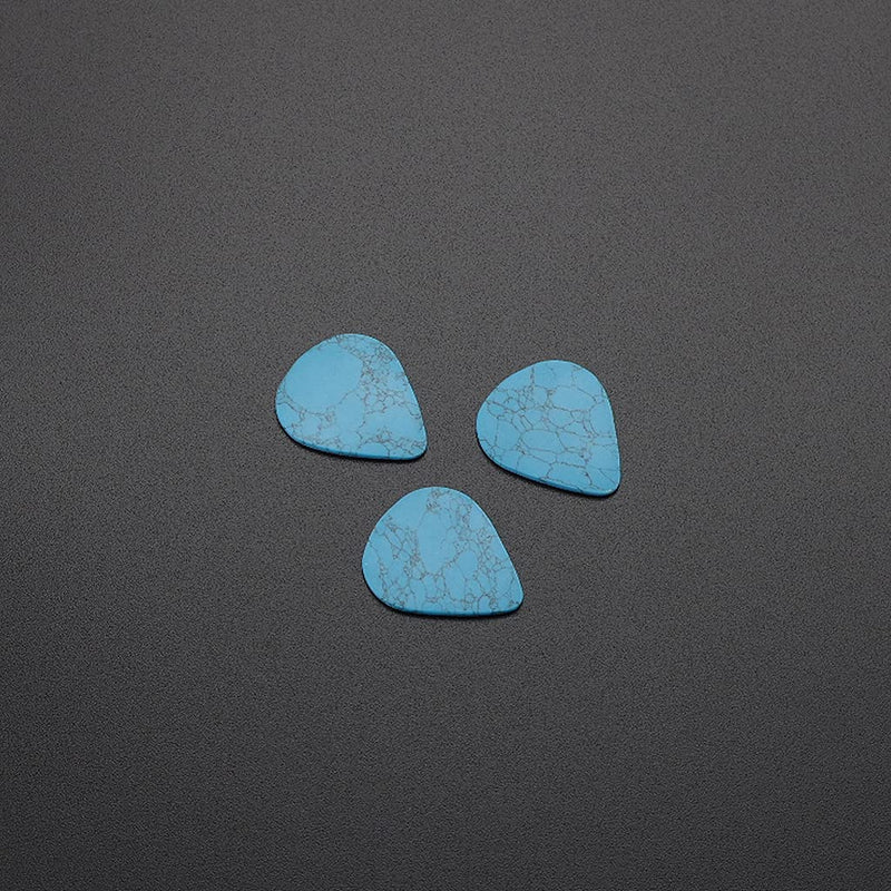 Alnicov 3Pcs Guitar Picks,Natural Stone Picks for Bass Guitar Ukulele,Crack Blue