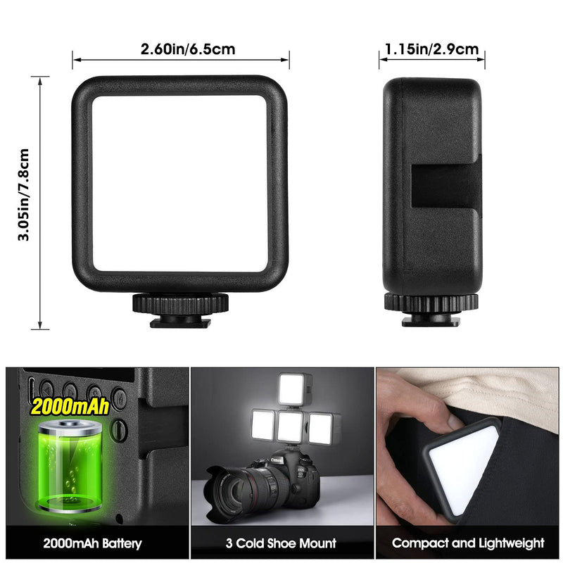 [AUSTRALIA] - RGB Video Lights, LED Camera Light Mini Rechargeable Soft Light Panel 360° Full Color Portable Photography Lighting w 3 Cold Shoe,Dimmable Panel Lamp for DJI OSMO Sony DSLR Canon Nikon Camera Vlogging 