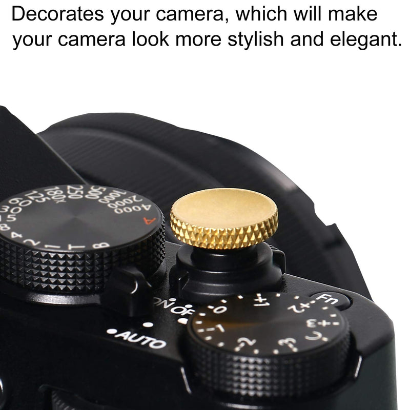 Soft Shutter Release Button, High-end Pure Copper Camera Shutter Button (3 Pack) gold silver black