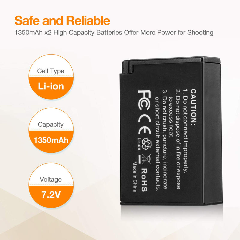 LP-E17 Replacement Camera Batteries Charger Set for Canon EOS RP, Rebel SL2, SL3, T6i, T6s, T7i, T8i, EOS M3, M5, M6, EOS 200D, 77D, 750D, 760D, 800D, 8000D, KISS X8i,Digital SLR Camera