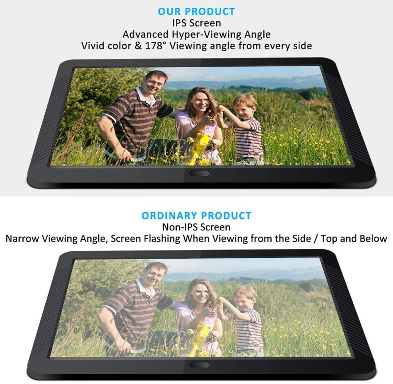 Digital Picture Frame 8 Inch 1920X1080P HD Digital Photo Frame with Remote Control 16:9 IPS Display Slideshow Zoom Image Stereo Video Background Music Support USB and SD Card 8inch
