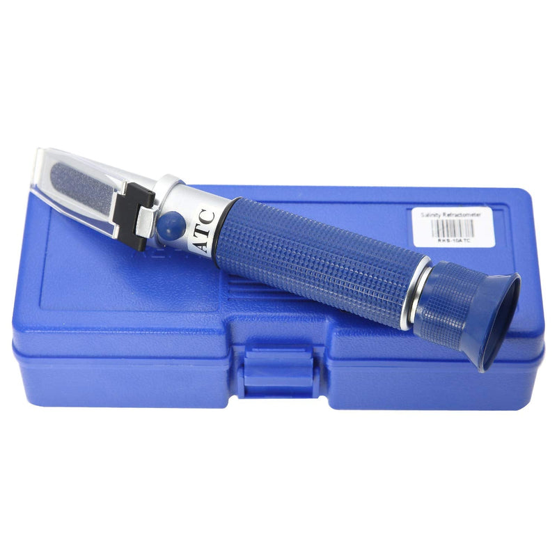 Salinity Refractometer for Aquarium Fish, Salt Water Testing, Dual Scale Salinity Tester PPT& Specific Gravity Saline Seawater Refractometer Hydrometer with ATC, Made of Copper Not Cheap Aluminum