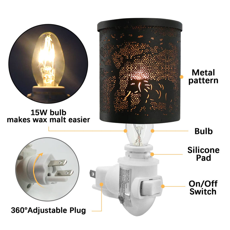TT & MM Wax Warmer Plug-in,Elephant Candle Wax Melt Warmer Electric,Scented Wax Burner Electric Heater Home Decor Gift Idea 7.Elephant Plug-in