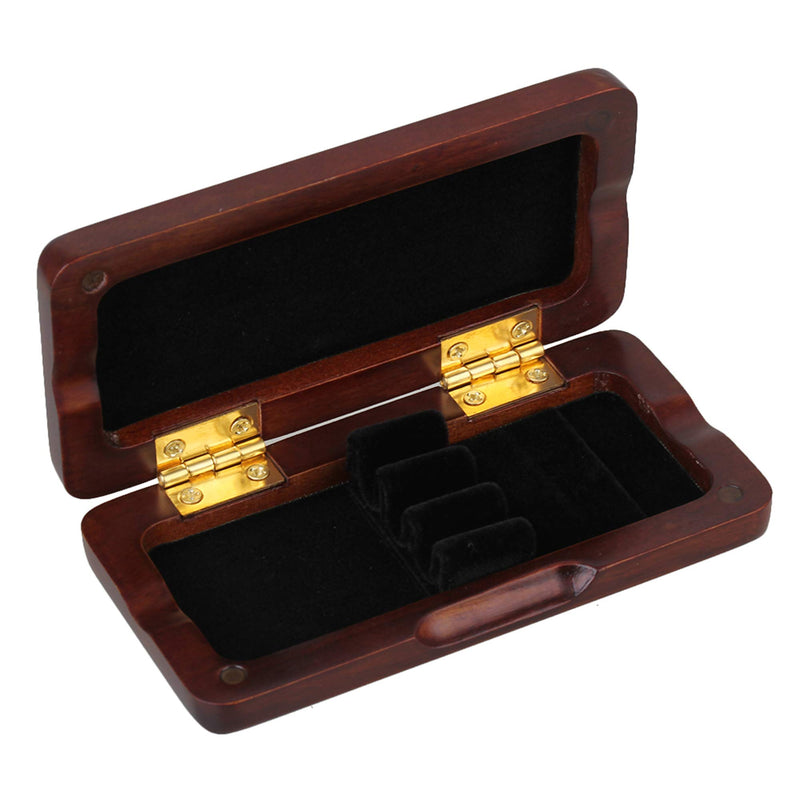 Yibuy Oboe Reed Case Box Spray Lacquer Surface Solid Wood Holds 3 Oboe Reeds Maroon Against Moisture