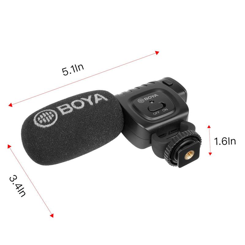 Video Microphones BOYA BY-BM3011 Mini Shotgun Condenser Microphone for DSLR Cameras, Camcorders, Audio Recorder