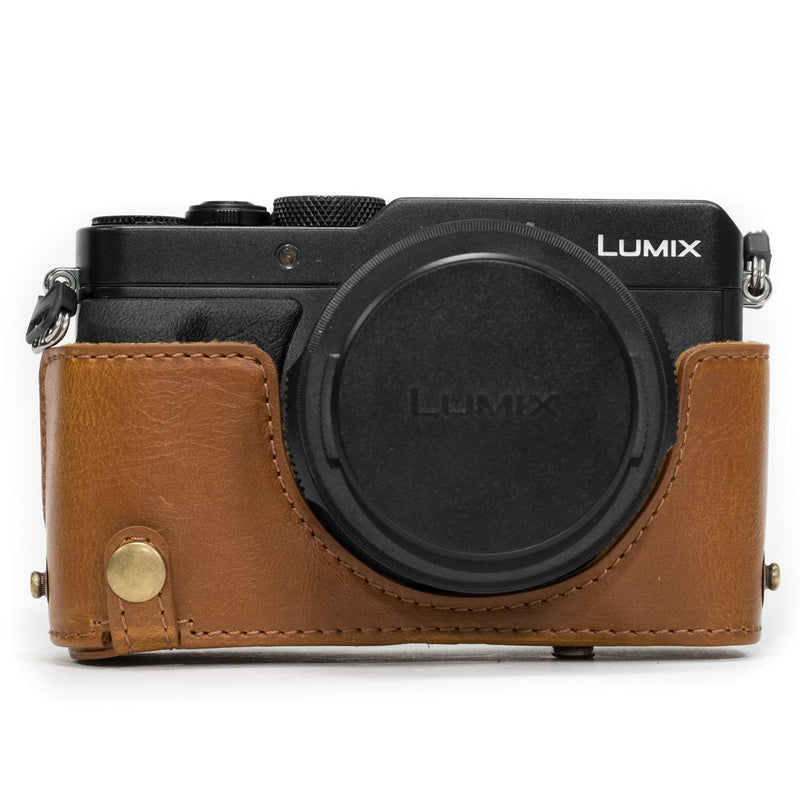 MegaGear Ever Ready Protective Leather Camera Case, Bag for Panasonic LUMIX LX100, DMC-LX100 Camera (Light Brown) (Model: MG663)