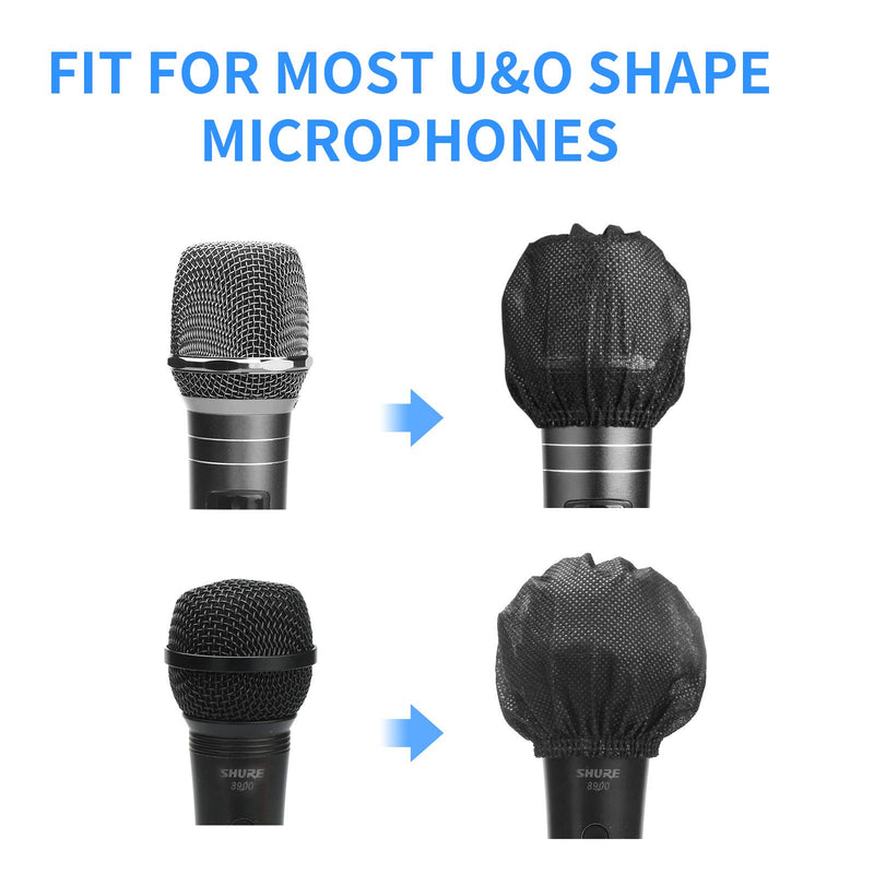 [AUSTRALIA] - Microphone Cover 240 Pcs Microphone Covers Disposable Individually Wrapped Mic Cover For Sanitary Mic Covers Disposable For Mic Karaoke Microphone Windscreen & Pop Filters Black (Black) 